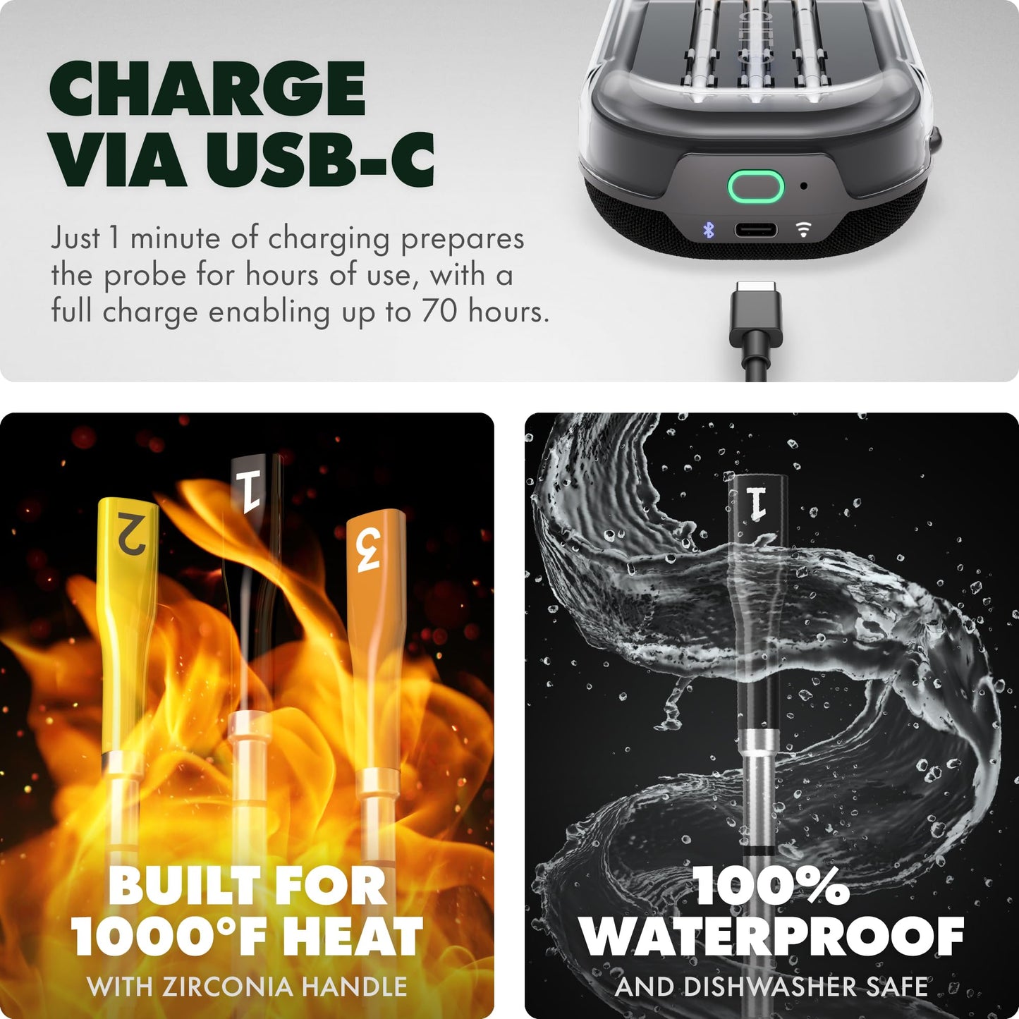 CHEF iQ Sense Smart Wireless Meat Thermometer, 3 Probes Gen3