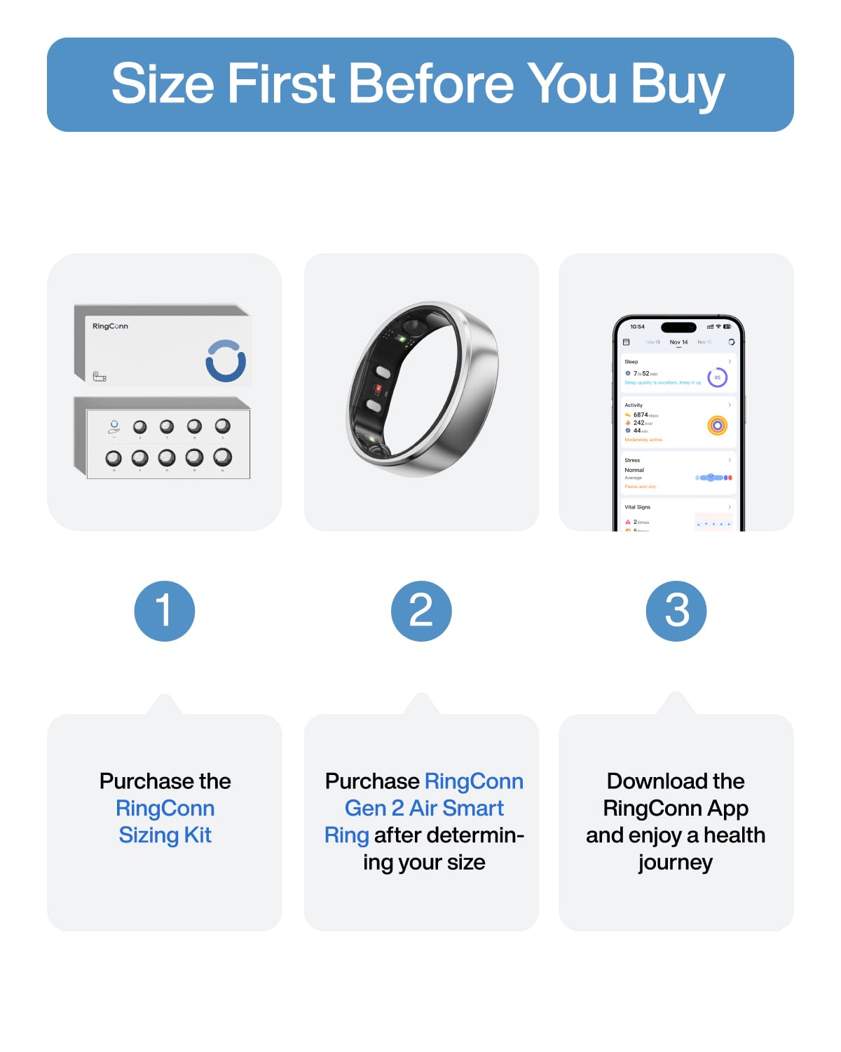 RingConn Gen 2 Air Ultra-Thin AI Smart Ring – 10-Day Battery