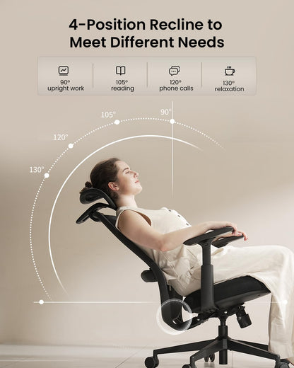 ProtoArc EC200 Ergonomic Office Chair, Adjustable Seat Depth