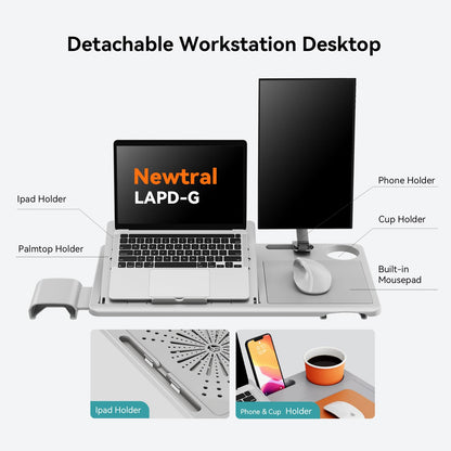 Newtral NT002 Ergonomic Office Chair with Laptop Tray, Grey