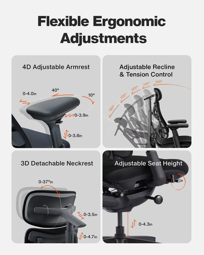 LiberNovo SE Ergonomic Office Chair, 5 Recline Positions