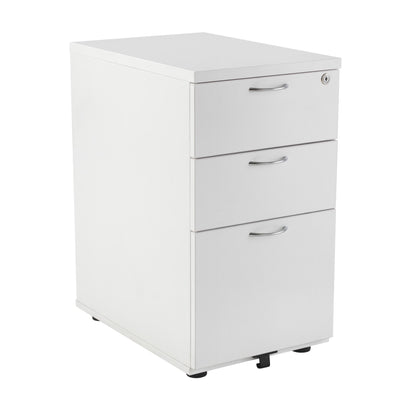 Office Hippo Heavy Duty Left Corner Radial Desk With 3 Drawer High Storage, Home Office Filing, PC Workstation for Office or Home, 5 Yr Warranty, MFC - White, Silver Frame, 160cm x 160.4cm