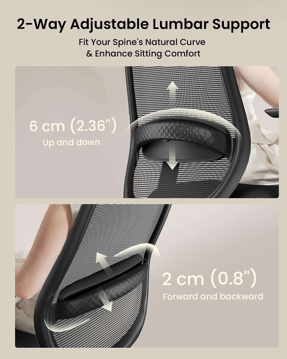 ProtoArc EC200 Ergonomic Office Chair, Adjustable Seat Depth