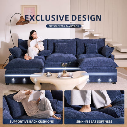 The Haven U-Shaped Modular Cloud Sofa, 274cm, Chenille