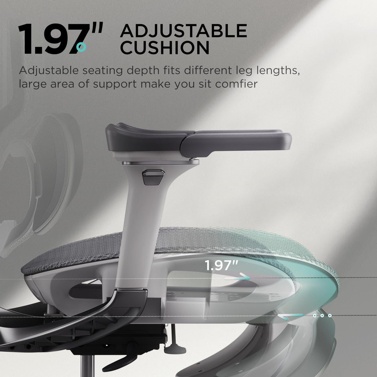 Hbada E3 Pro Ergonomic Office Chair with Footrest, Grey
