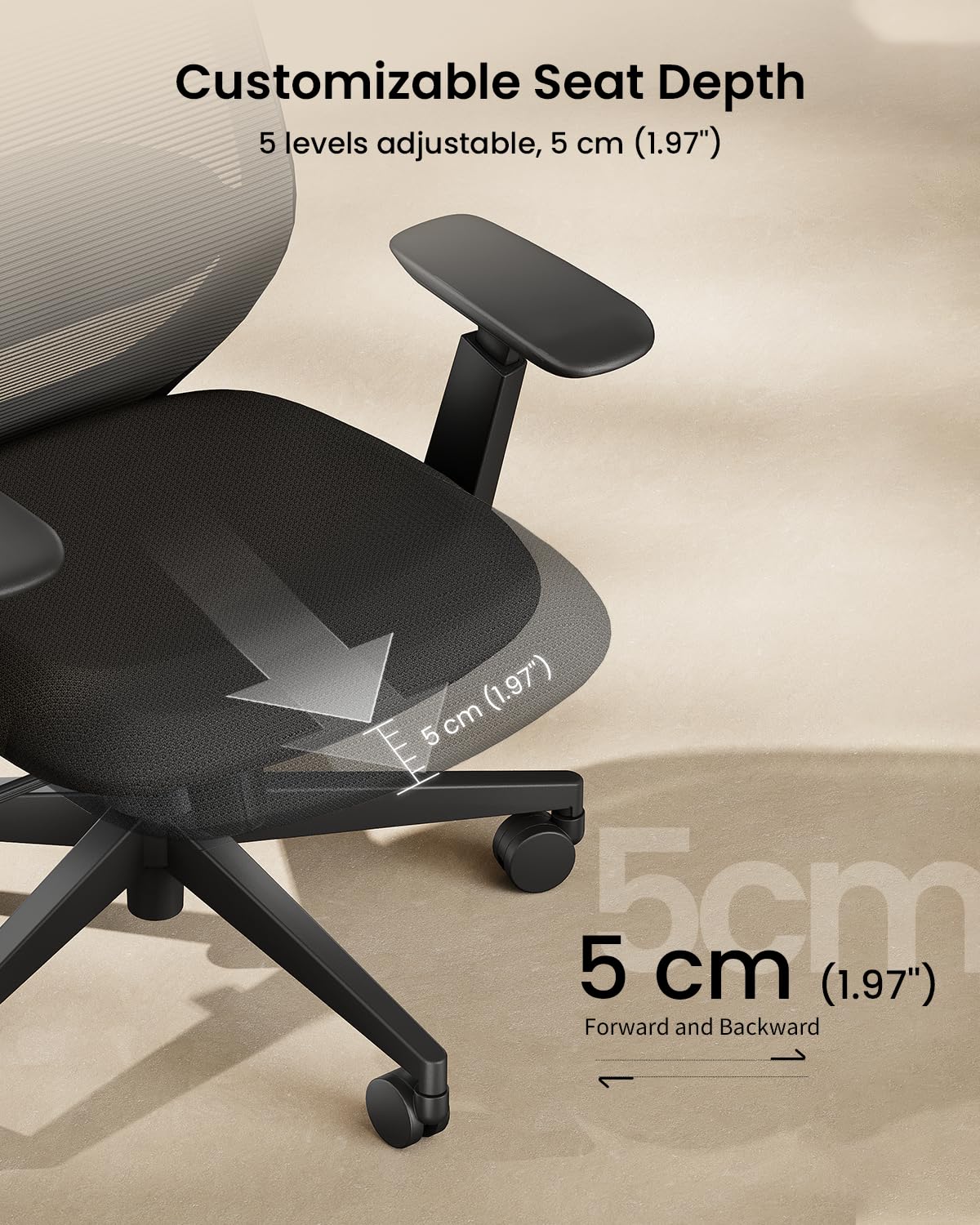 ProtoArc EC200 Ergonomic Office Chair, Adjustable Seat Depth