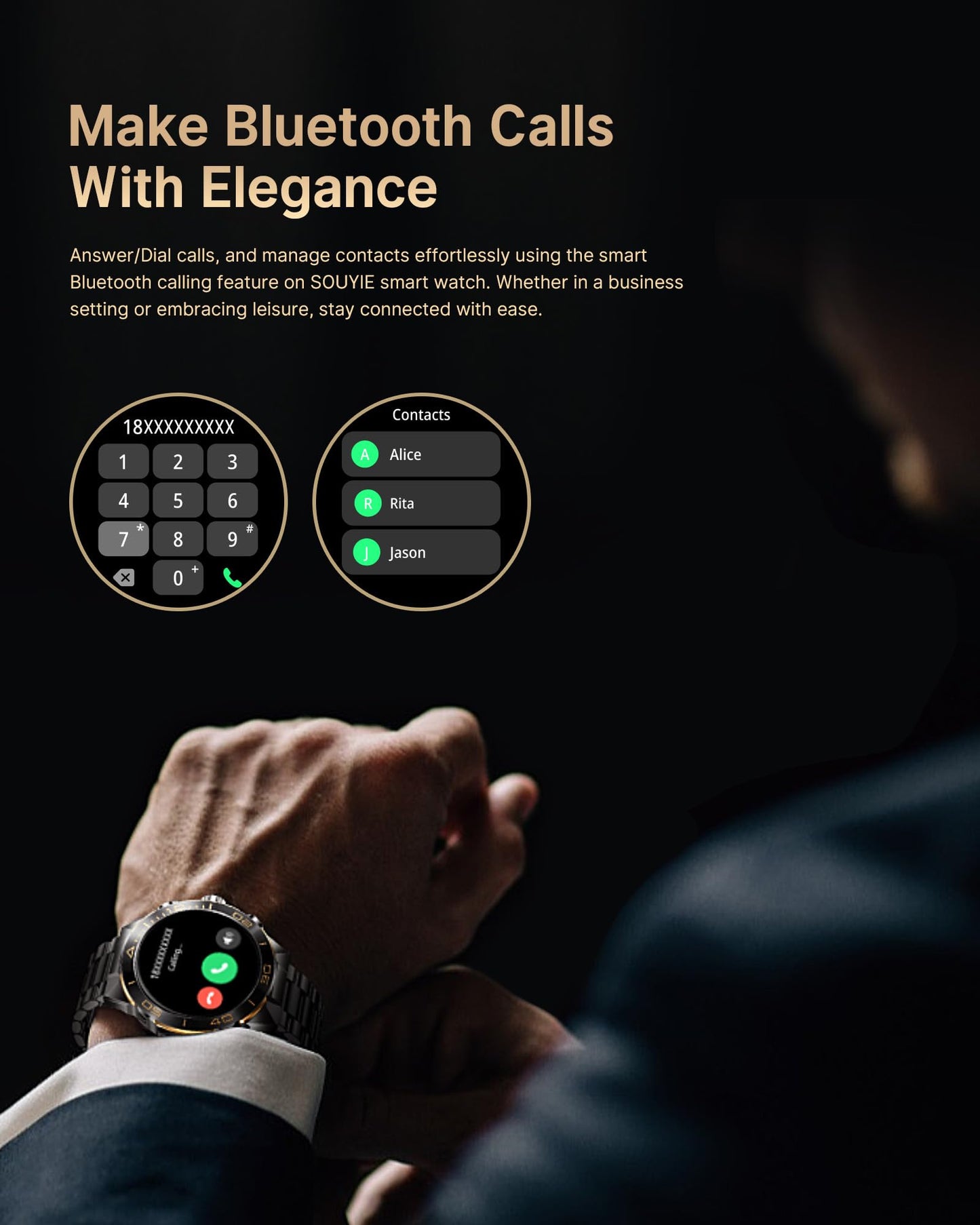 Men's AMOLED Smartwatch with Call, Heart Rate & Sleep Monitor
