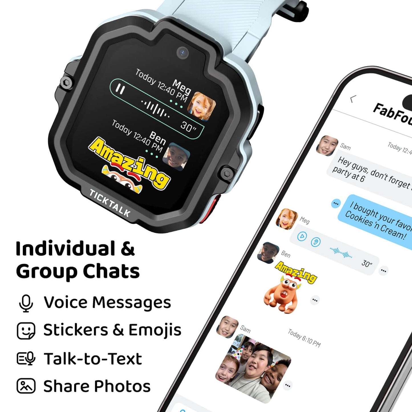 TickTalk 5 Kids 4G GPS Smart Watch – Calls, Texts & SOS