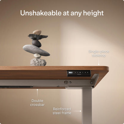 Desktronic HomeOne Standing Desk 160x80cm, Dual Motor, Walnut