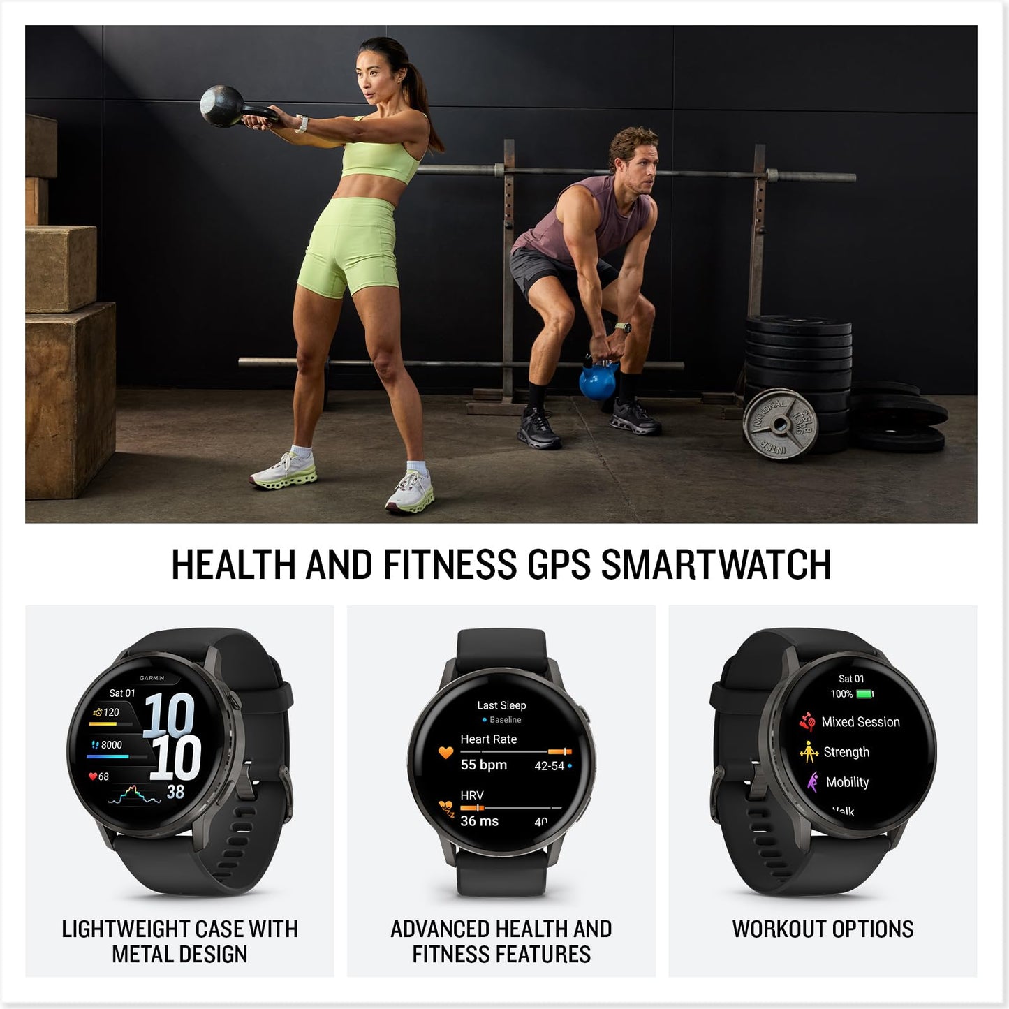 Garmin Venu 4 GPS Smartwatch 45mm – 12-Day Battery – Slate