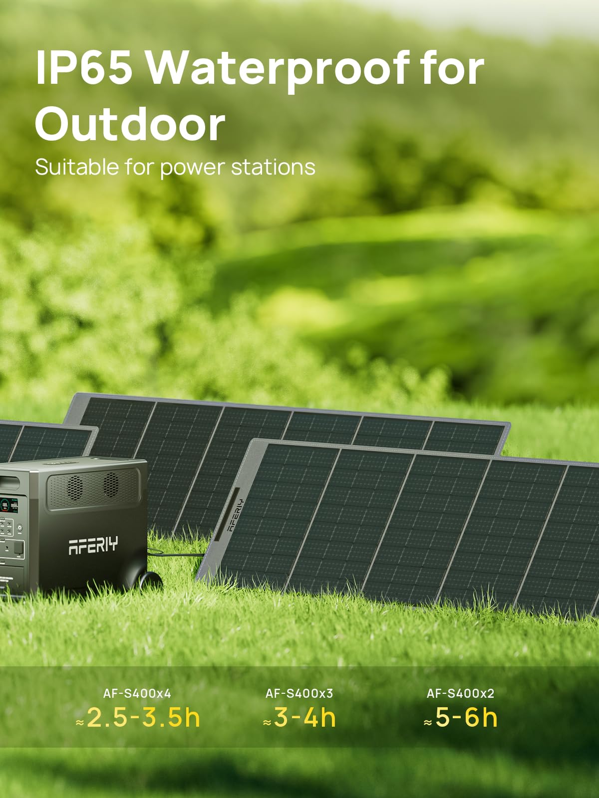 AFERIY 400W Portable Foldable Solar Panel, IP65, USB Ports