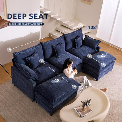 The Haven U-Shaped Modular Cloud Sofa, 274cm, Chenille