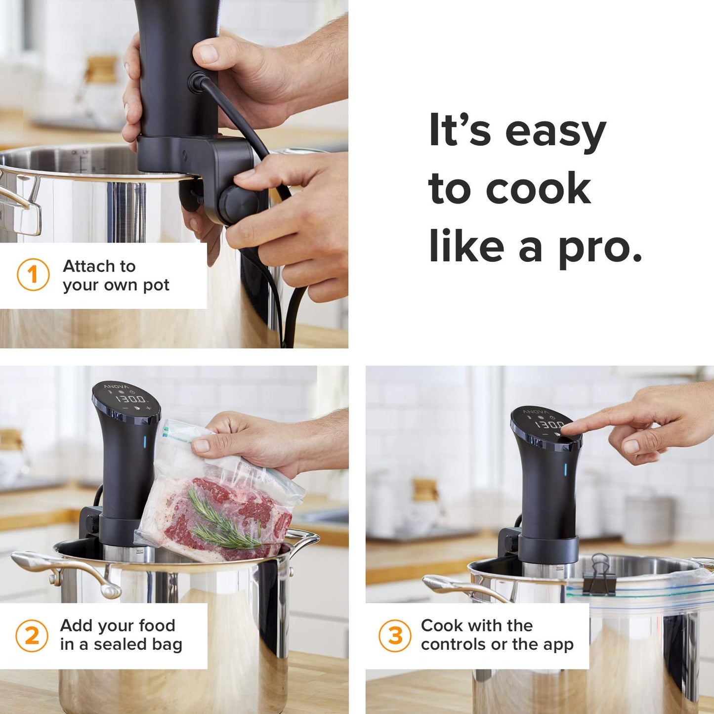 Anova Culinary Sous Vide Precision Cooker 2.0 WiFi, 1000W