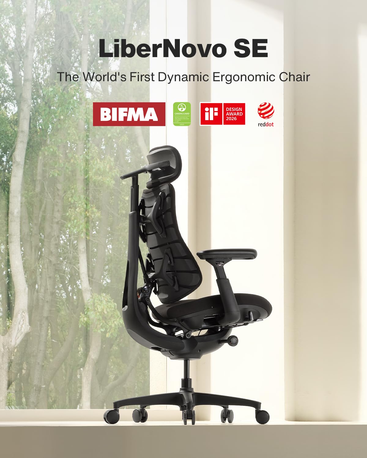 LiberNovo SE Ergonomic Office Chair, 5 Recline Positions