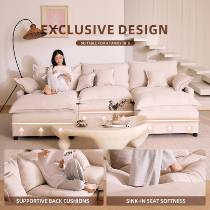 The Haven U-Shaped Modular Cloud Sofa, 274cm, Chenille