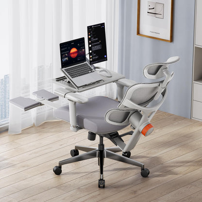 Newtral NT002 Ergonomic Office Chair with Laptop Tray, Grey