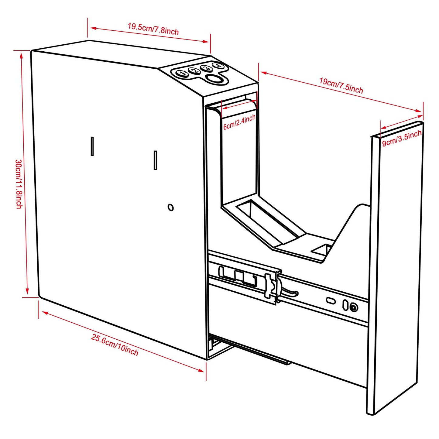Biometric Handgun Safe with Fingerprint, PIN & Key Access