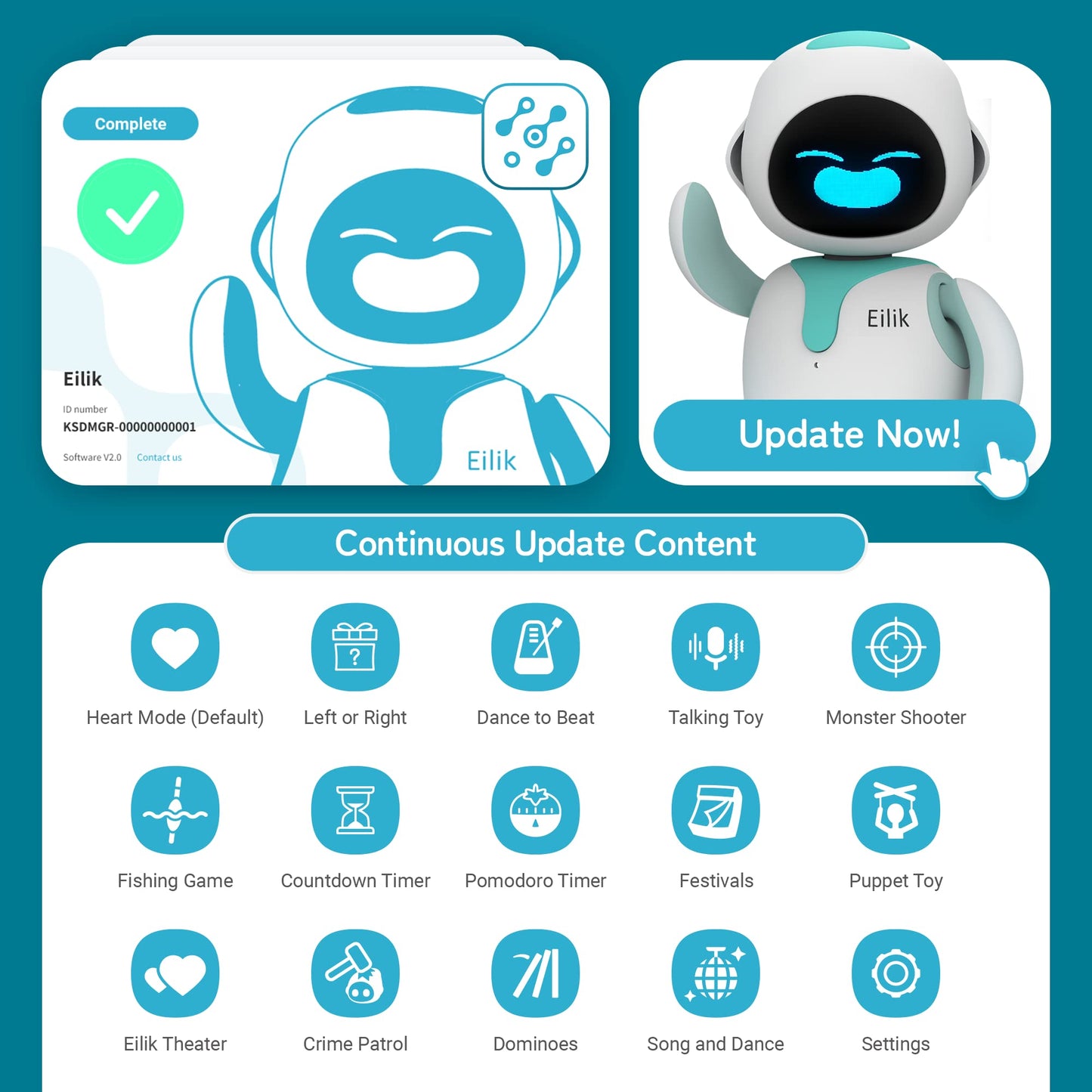 ENERGIZE LAB Eilik Interactive Robot Companion – Blue