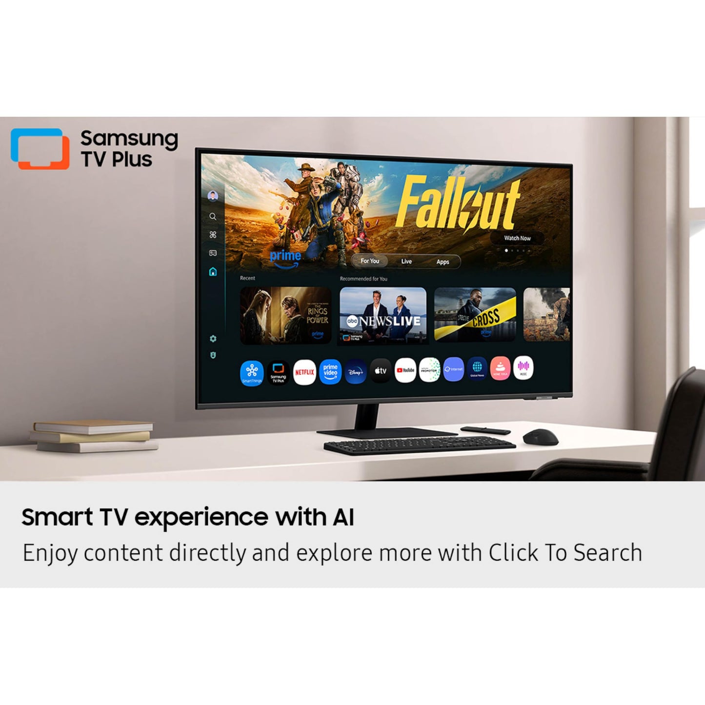 Samsung 43" M7 M70F 4K UHD Smart Monitor with Streaming – Black