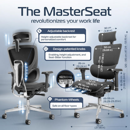 CLOUVOU Master Ergonomic Office Chair, Mesh Back, Black