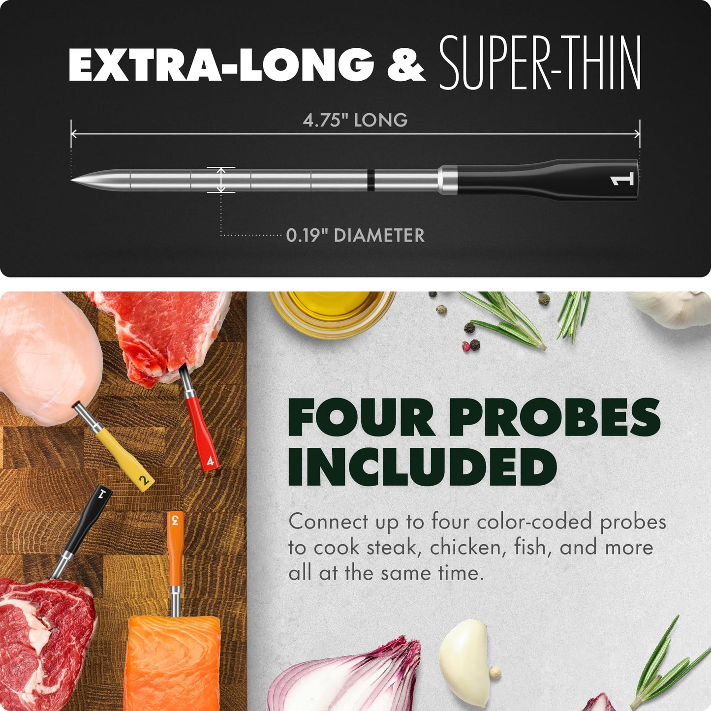 CHEF iQ Sense Smart Wireless Meat Thermometer, 4 Probes Gen3