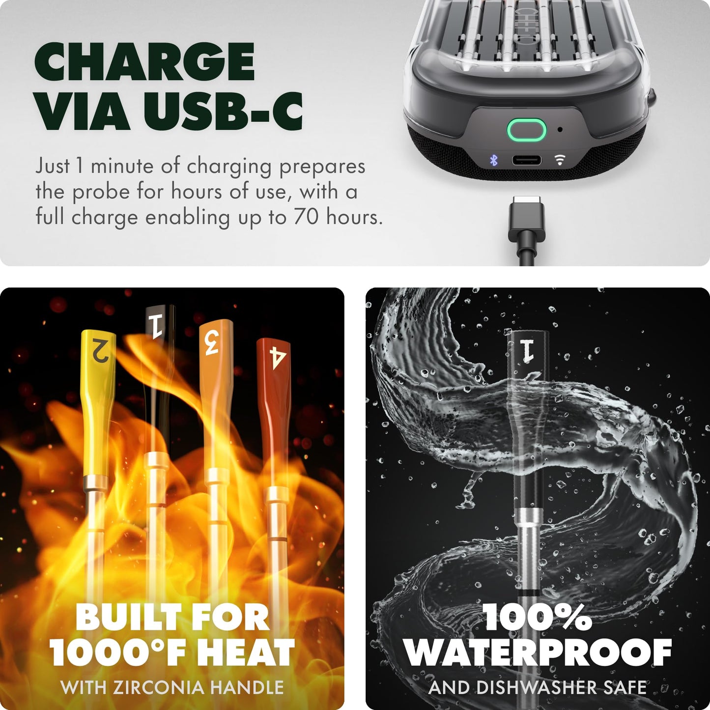 CHEF iQ Sense Smart Wireless Meat Thermometer, 4 Probes Gen3
