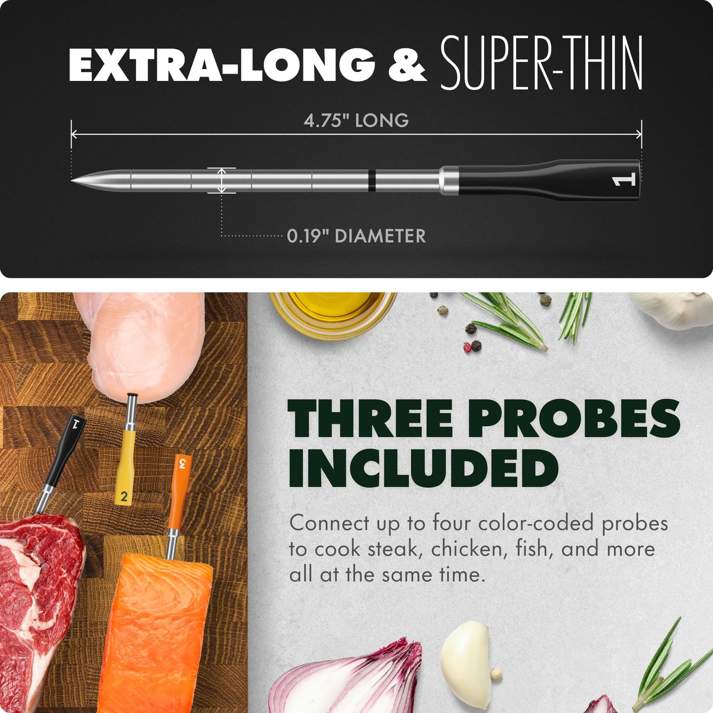 CHEF iQ Sense Smart Wireless Meat Thermometer, 3 Probes Gen3