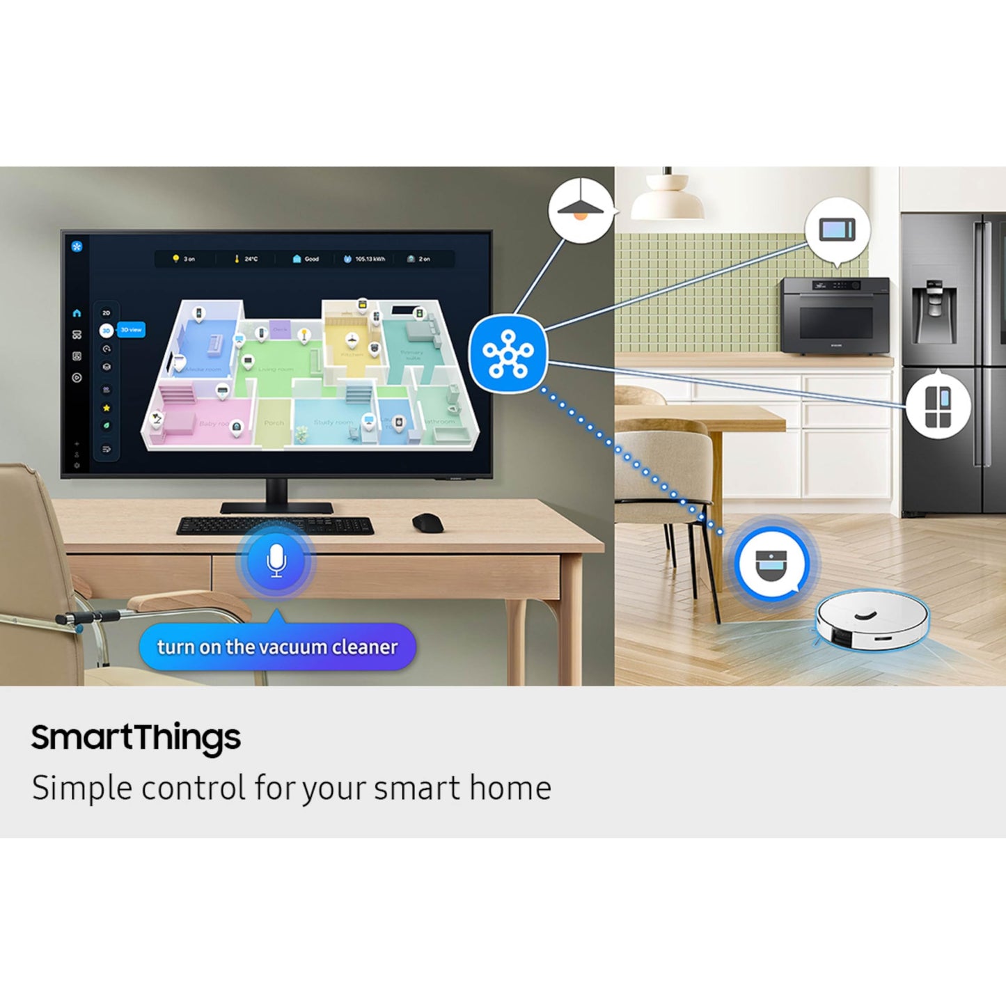 Samsung 43" M7 M70F 4K UHD Smart Monitor with Streaming – Black
