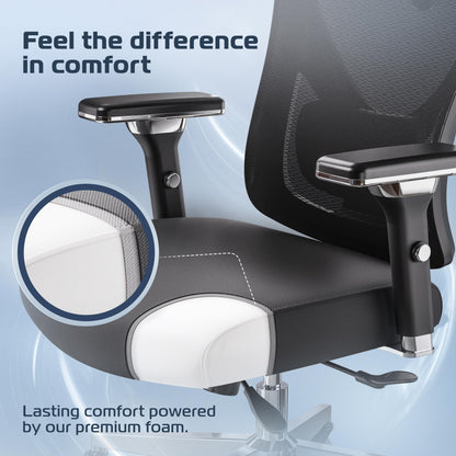 CLOUVOU Clever Ergonomic Office Chair, Mesh Back, Black