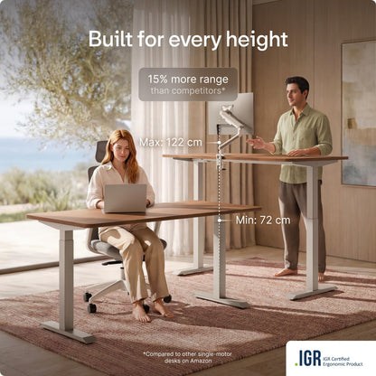 Desktronic HomeOne Standing Desk 160x80cm, Dual Motor, Walnut