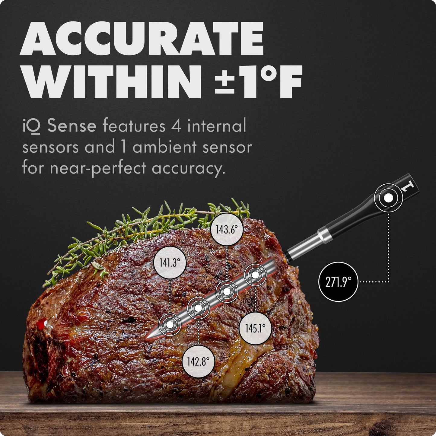 CHEF iQ Sense Smart Wireless Meat Thermometer, 4 Probes Gen3