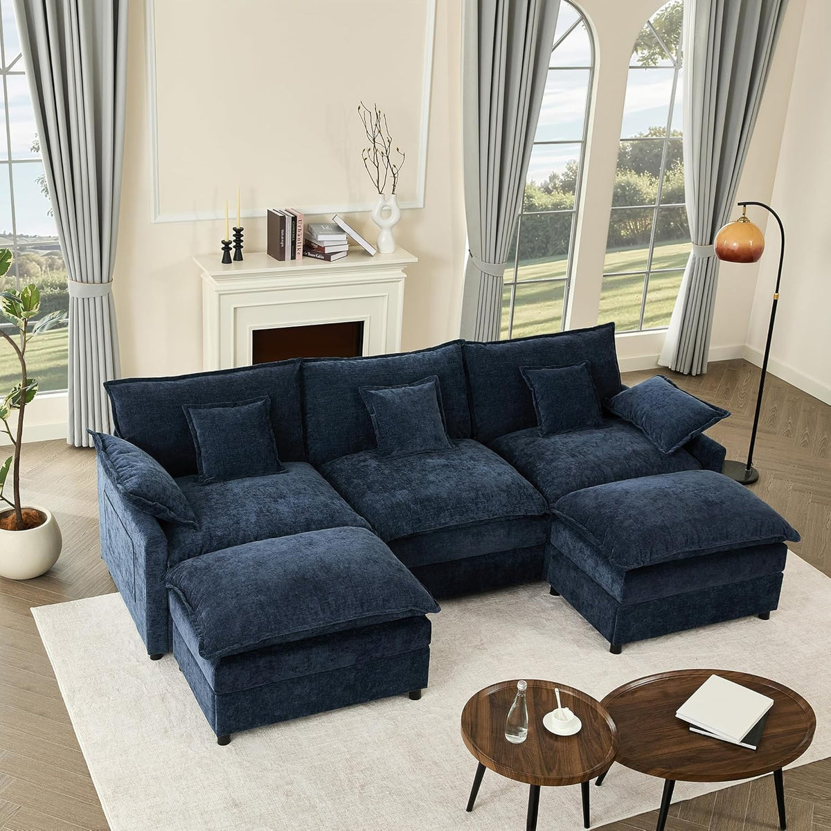 The Haven U-Shaped Modular Cloud Sofa, 274cm, Chenille