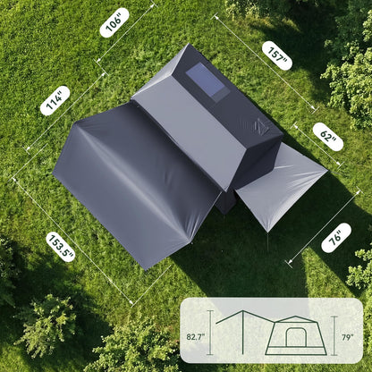 MOPHOTO Inflatable Tent 6-8 Person with Canopy, Grey