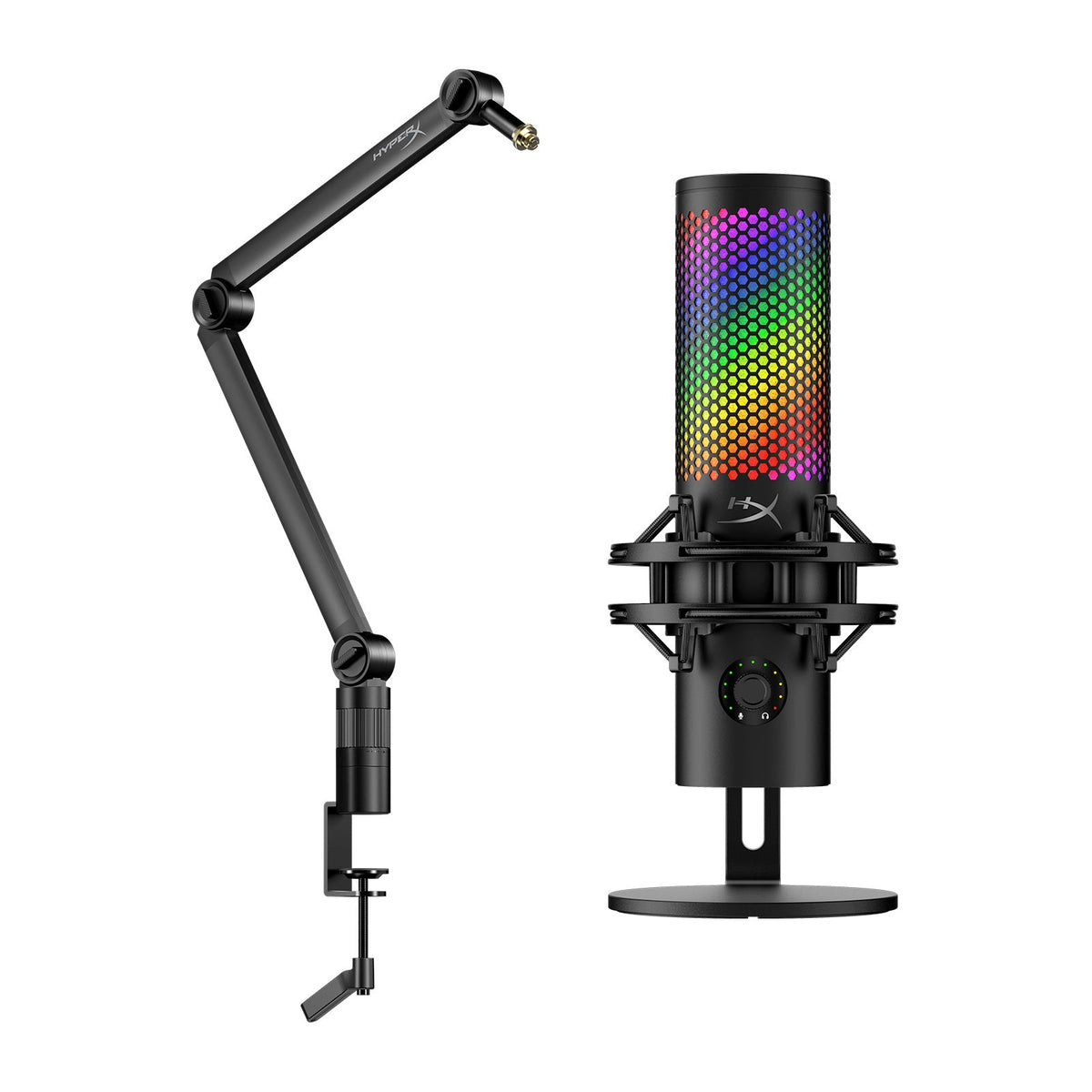 HyperX Bundle - HyperX QuadCast 2 S Microphone + Caster Microphone and Camera Arm