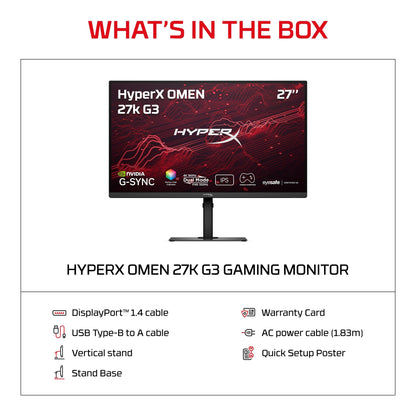 HyperX OMEN 27 inch UHD/FHD 160Hz/320Hz Dual Mode Gaming Monitor - OMEN 27k  G3