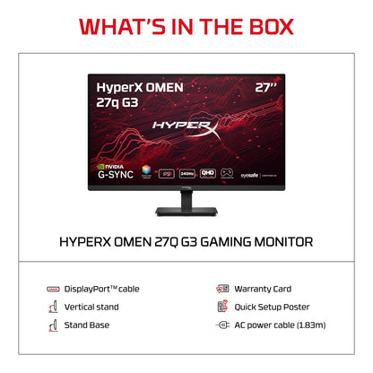 HyperX OMEN 27 inch QHD 240Hz Gaming Monitor - OMEN 27q  G3