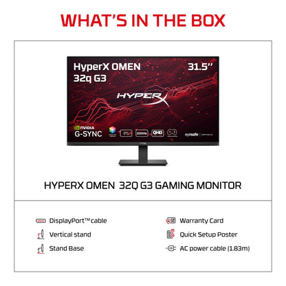 HyperX OMEN 31.5 inch QHD 200Hz Gaming Monitor - OMEN 32q  G3