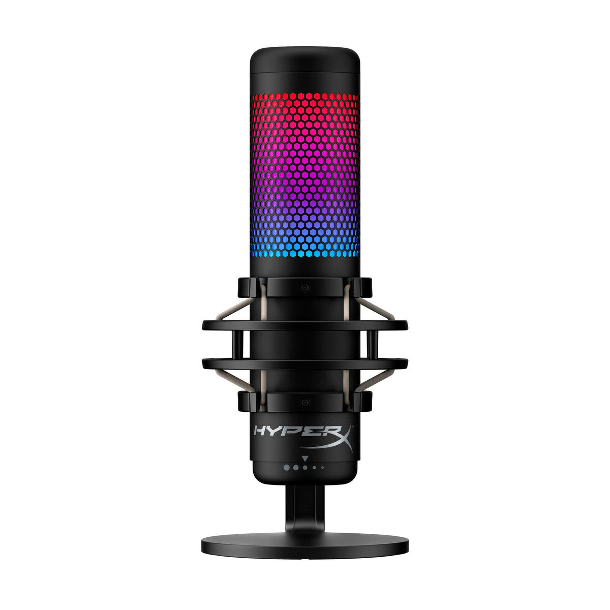 HyperX QuadCast S - USB Microphone (Black-Grey) - RGB Lighting - 01