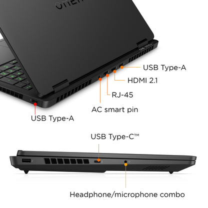 OMEN Gaming Laptop 16-ap0097nr 16", Windows 11 Home,  AMD Ryzen™ AI 9, 32GB RAM, 1TB SSD, NVIDIA® GeForce RTX™ 5070, WQXGA, Shadow black